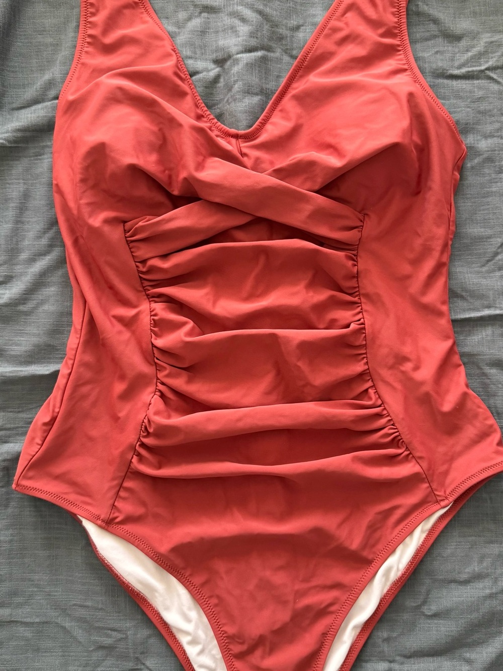 Womens One-Piece Swimsuit in Coral Red